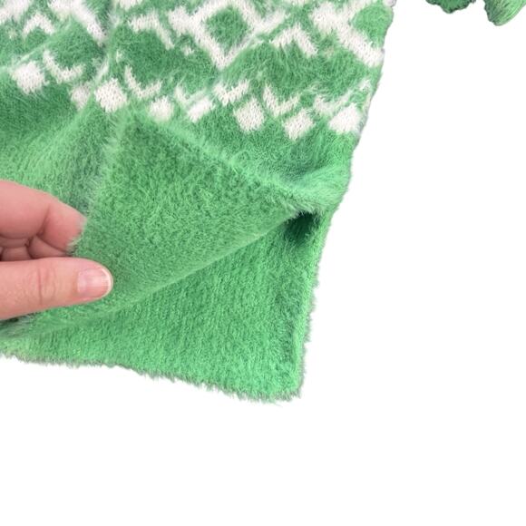 Aerie Oversized Fair Isle Sweater Kelly Green - Picture 6 of 8